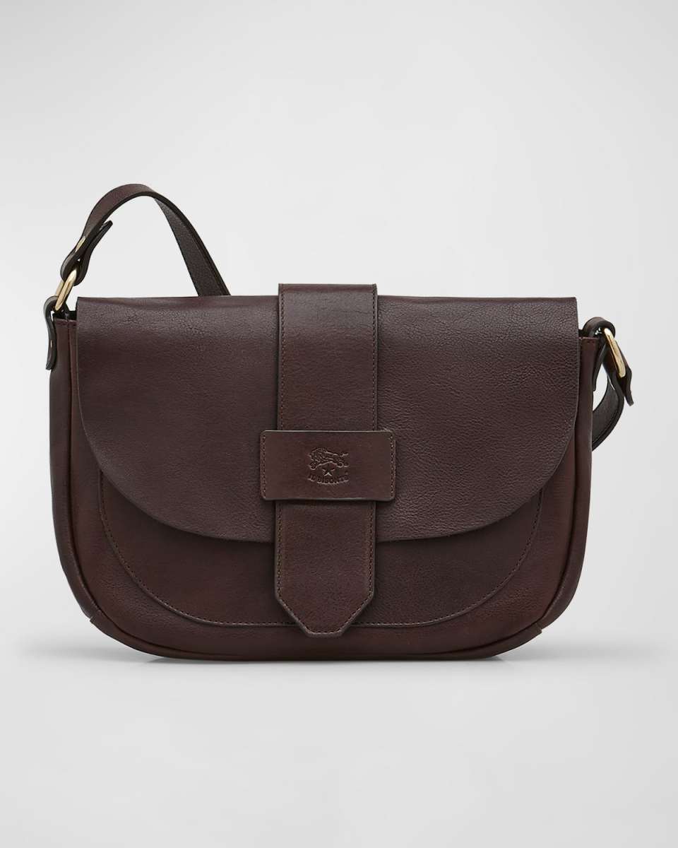 Alloro Saddle Vachetta Leather Crossbody Bag